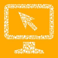 Desktop with Cursor on Vector Lightbulb Pattern Background