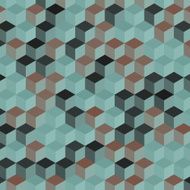 Mineral Geometric Cube Hexagon Pattern