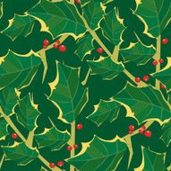 Seamless Holly Pattern (vector &amp; jpeg)