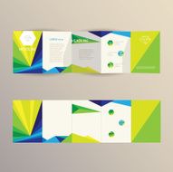 brochure template design in modern triangular geometric composition