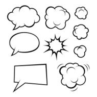 Set of Comic Bubbles and Elements Vector