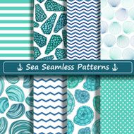 Set of sea seamless patterns N4