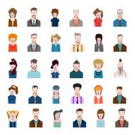 Set avatars flat style men women profession N2