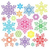 colorful snowflake collection
