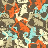 Seamless texture of leaves on brown background N2