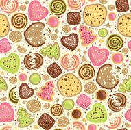 Cookies Seamless Pattern Background