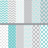 Pastel polka dot and chevron pattern set