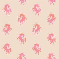 Pink unicorns - vector pattern