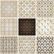 seamless vintage backgrounds set brown baroque Pattern Vector