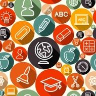 School seamless pattern illustration N2