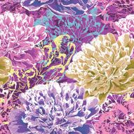 Seamless peony flowers pattern