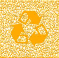 Recycling Symbol on Vector Lightbulb Pattern Background