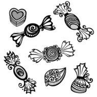 Vector Set of Ornate Candies