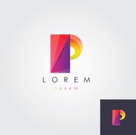 abstract colorful creative letter p logo element