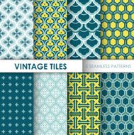 Vintage Tile Backgrounds - 8 seamless patterns N2