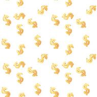 Universal vector seamless patterns tiling Finance theme with gold dollar