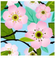Cherry blossom seamless pattern N2