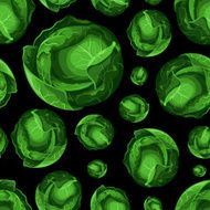Seamless Vegetable Pattern - Lettuce