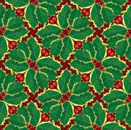 Seamless holly wallpaper pattern (vector &amp; jpeg)