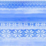 Vector seamless knitted pattern with snowflakes N2