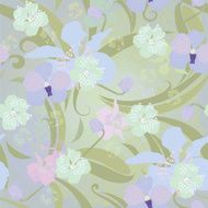 Pastel Orchids seamless Pattern