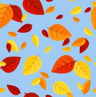 Seamless pattern with colored autumn leaves Vector illustration