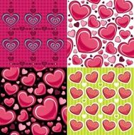 Vector seamless backgrounds with hearts