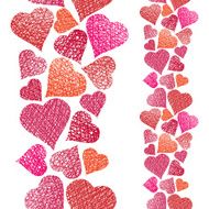 Hearts seamless pattern vertical composition Love theme seamle