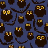 Owls and bats Seamless pattern