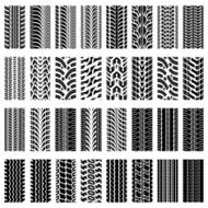 Set of tileable tire track patterns