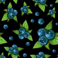Seamless Fruit Pattern - Blueberries
