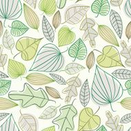Beautiful spring leaves seamless pattern N3
