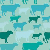 Seamless pattern of blue cow