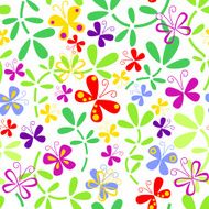 seamless floral pattern with butterflies N5
