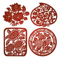 Floral element design in Chinese traditional Paper Cut style (Vector)