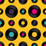 Vinyl record seamless background pattern