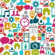 Colorful social media network icons seamless pattern background EPS10 file