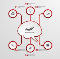 Abstract infographic in the center of brain Design elements N2