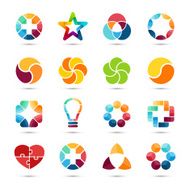 Vector logo set Circle signs and symbols Design elements