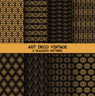 Art Deco Vintage Patterns - 8 Seamless Backgrounds