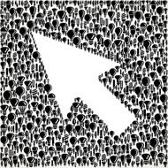Cursor on Vector Lightbulb Pattern Background