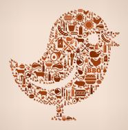 Bird summer barbecue invitation vector background N2