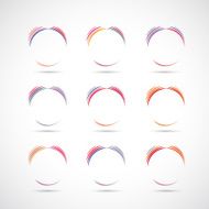 set of abstract colorful curve tag for design