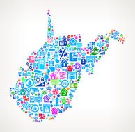 West Virginia State on Home Automation and Security Vector Background
