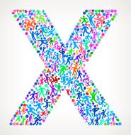 Letter X Fitness Sports and Exercise pattern vector background