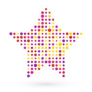 stars composed of small colored polka dots