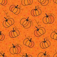 Seamless Halloween pattern with pumpkins