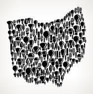 Ohio State on Vector Lightbulb Pattern Background N2