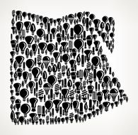 Egypt on Vector Lightbulb Pattern Background N2