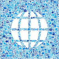 Globe on vector technology pattern Background